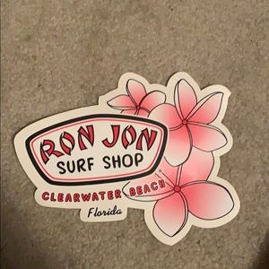 Ron Jon fish shop sticker